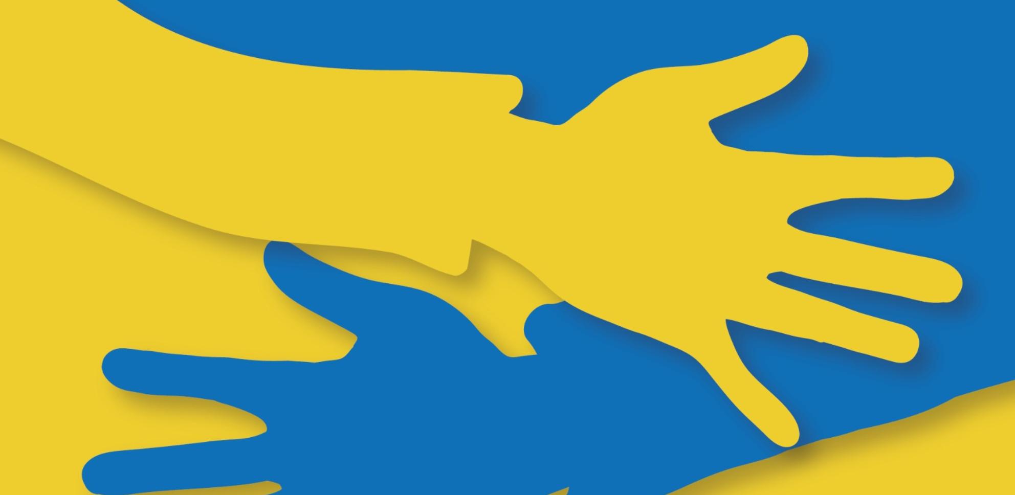 hands-ukraine-flagge