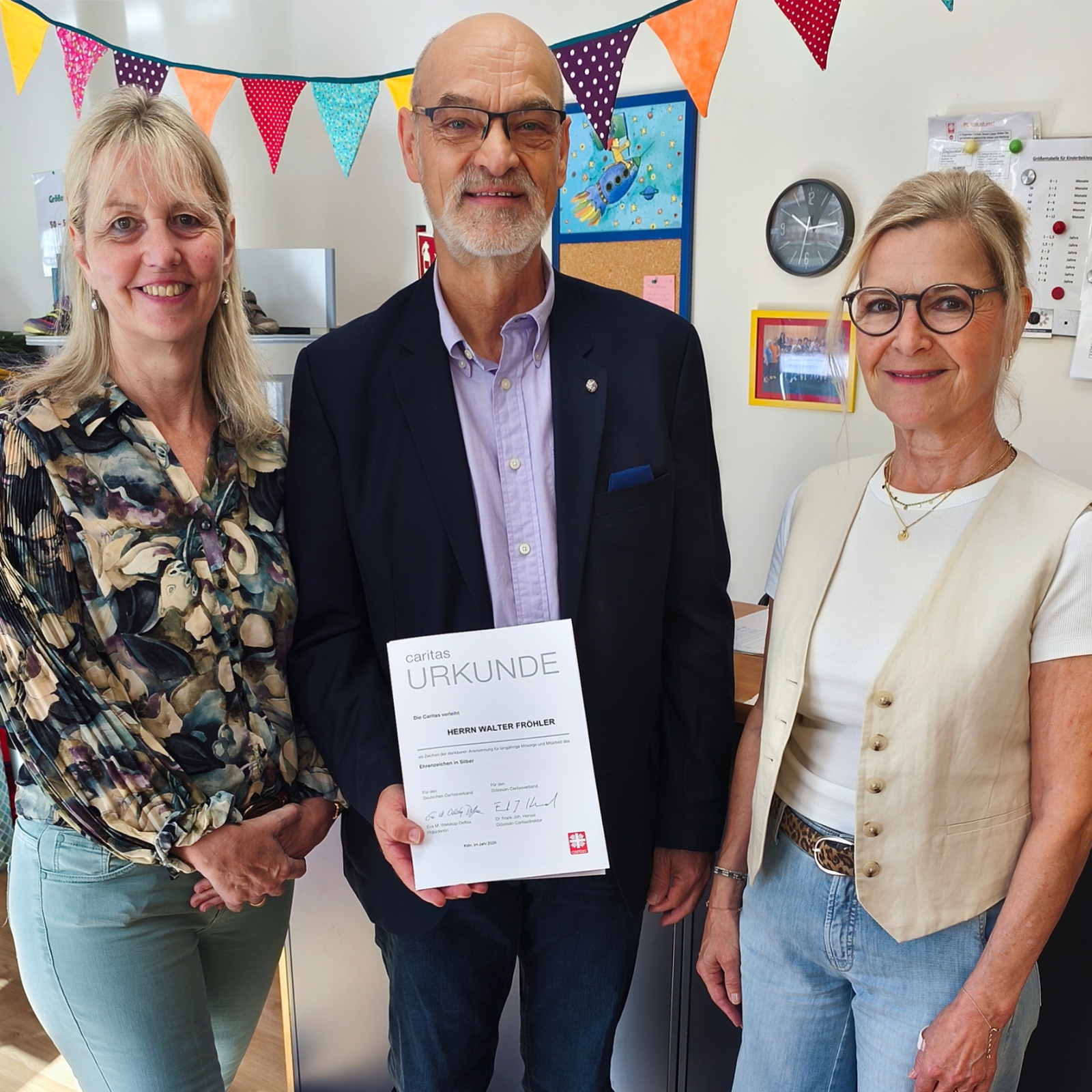 Jubiläum Walter Fröhler 11 Jahre Ehrenamt CV EU (c) Caritasverband Euskirchen Martina Schneider