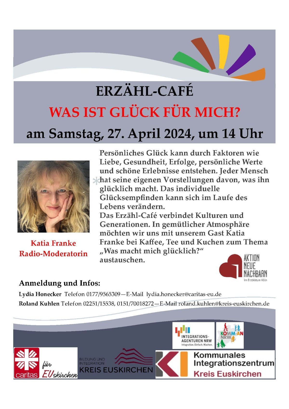 Erzähl-Café mit Katia Franke 27.04.2024 (c) Caritasverband Euskirchen Martina Schneider