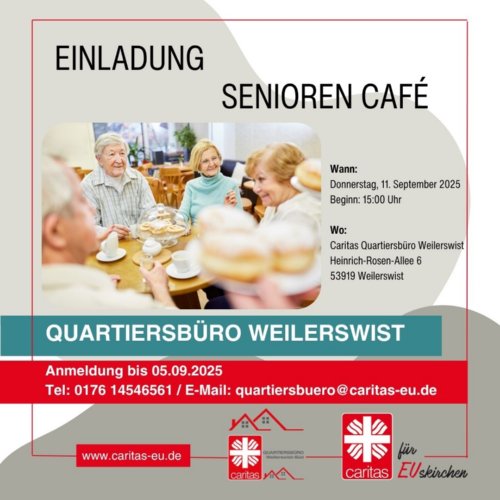 Seniorencafé 11.09.2025 Quartiersbüro WW (c) Caritasverband Euskirchen Martina Schneider AdobeStock_273284086 lizensiert