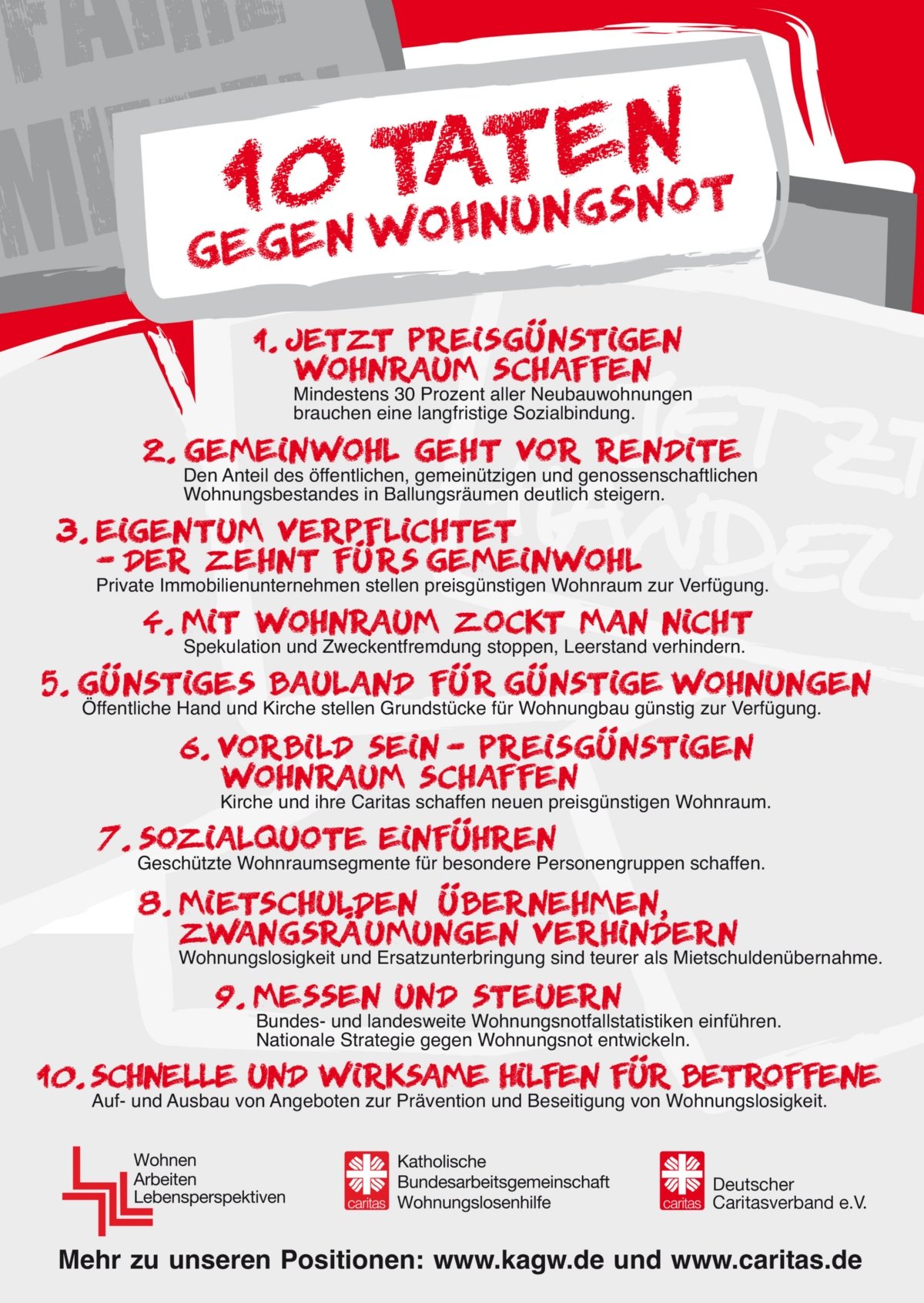 10 Taten gegen Wohnungslosigkeit