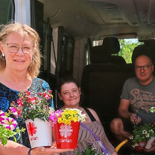 Caritas Euskirchen bringt mit MO.SE.S+ Blumen in die Innenstadt