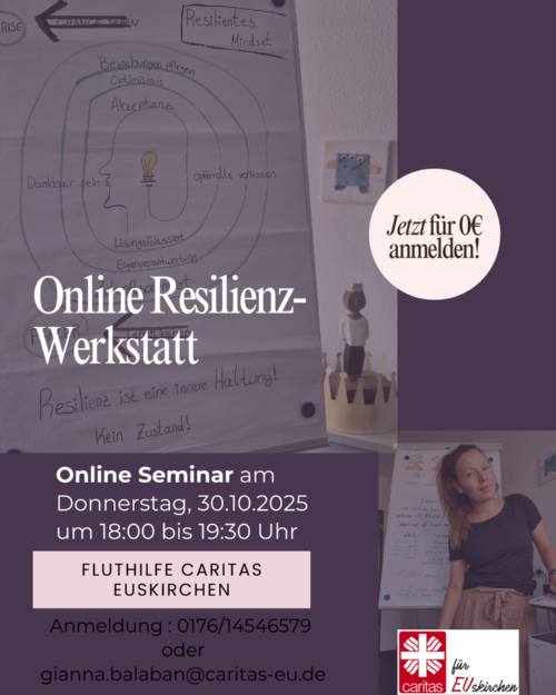Einladung Online Angebot - Resilienz-Werkstatt (c) Caritasverband Euskirchen Martina Schneider