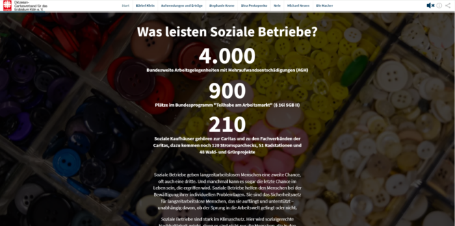 Storytelling-Website der Caritas Köln über ProDonna®